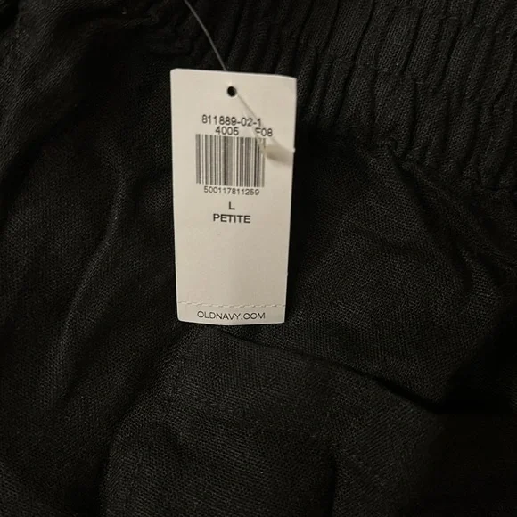 NWT! Old Navy Women’s Black High-Waisted Linen-Blend Straight Pants 🛝 - Picture 6 of 7